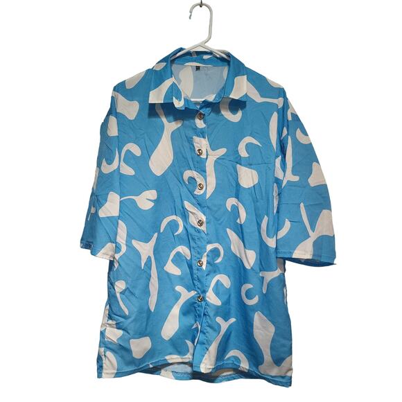 Men's Blue Button Up Shirt Size Large k - Picture 1 of 1